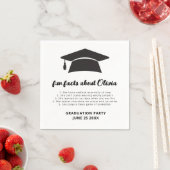 Minimalist Fun Facts Grad Cap Graduation Party  Serviette (Beispiel)