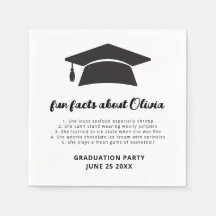 Minimalist Fun Facts Grad Cap Graduation Party 