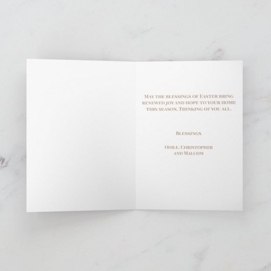 Minimalist Fun Typography Easter Blessings Bunny Karte (Innenseite)