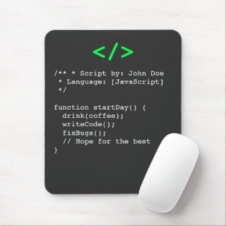 Minimalist function startDay() Developer Joke  Mousepad