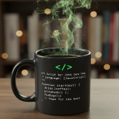 Minimalist function startDay() Developer Joke  Tasse