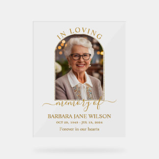 Minimalist Funeral Memorial In Loving Memory Photo Acrylschild