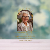 Minimalist Funeral Memorial In Loving Memory Photo Acrylschild (Neutral)