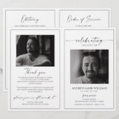 Minimalist Funeral Order of Service Folded Program (Vorne/Hinten)