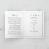 Minimalist Funeral Order of Service Folded Program Karte (Innenseite)