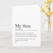 Minimalist Funny and Heartfelt Son Definition Karte (Gelbe Blume)