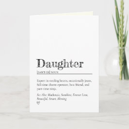 Minimalist Funny and Sweet Daughter Definition Karte