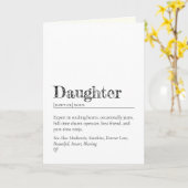 Minimalist Funny and Sweet Daughter Definition Karte (Gelbe Blume)
