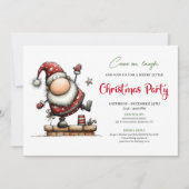 Minimalist funny Santa Christmas party invitation Einladung (Vorderseite)