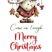 Minimalist Funny Santa Festive Xmas Gift Label Geschenkanhänger