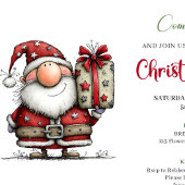 Minimalist Funny Santa Watercolor Party Invitation Einladung
