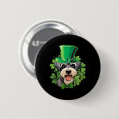 Minimalist Funny St Patricks Schnauzer  Button (Vorne & Hinten)