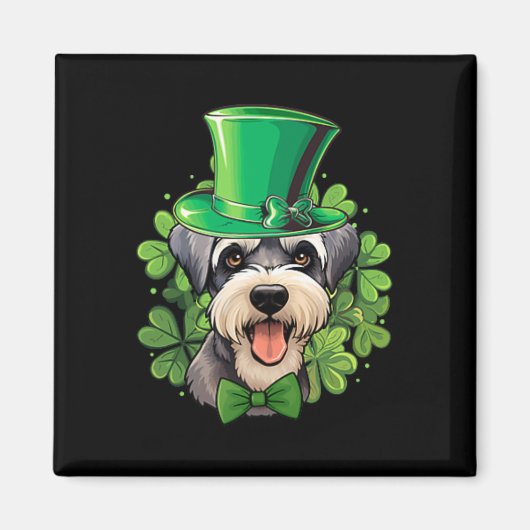 Minimalist Funny St Patricks Schnauzer  Magnet (Vorne)