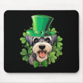 Minimalist Funny St Patricks Schnauzer  Mousepad (Vorne)