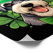 Minimalist Funny St Patricks Schnauzer  Poster (Ecke)