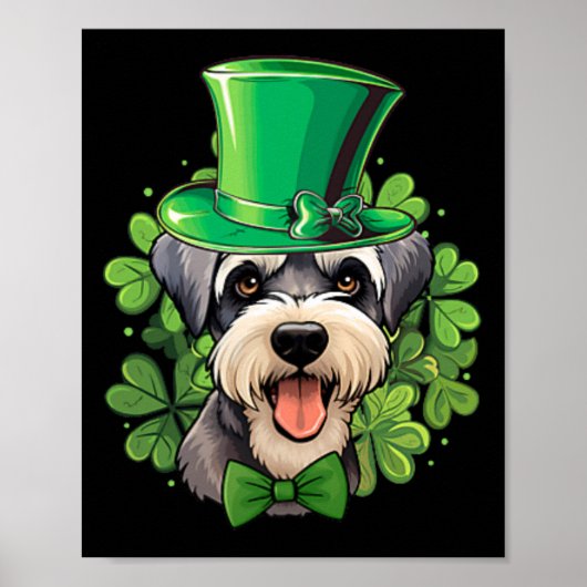 Minimalist Funny St Patricks Schnauzer  Poster (Vorne)