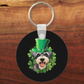 Minimalist Funny St Patricks Schnauzer  Schlüsselanhänger (Vorderseite)