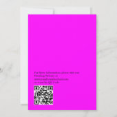Minimalist Fuschia Magenta QR Code on Back Wedding Einladung (Rückseite)