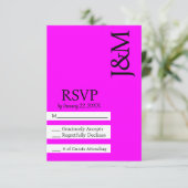 Minimalist Fuschia Magenta RSVP card Karte (Stehend Vorderseite)