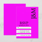 Minimalist Fuschia Magenta RSVP card Karte (Vorne/Hinten)