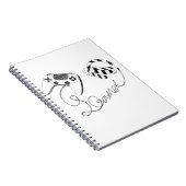 Minimalist Gamer Cat Line Art - Controller Cable  Notizblock (Rechte Seite)