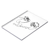 Minimalist Gamer Cat Line Art - Controller Cable Notizblock (Linke Seite)