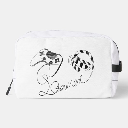 Minimalist Gamer Cat Line Art - Controller Cable  Waschbeutel (Rückseite)