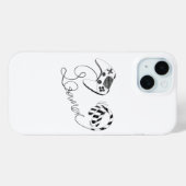 Minimalist Gamer Cat Line Art - Controller Kabel  Case-Mate iPhone Hülle (Rückseite (Horizontal))