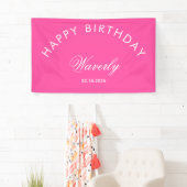 Minimalist Geburtstag Hot Pink Banner (Insitu)
