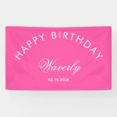Minimalist Geburtstag Hot Pink Banner (Horizontal)