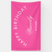 Minimalist Geburtstag Hot Pink Banner (Vertikal)