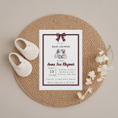Minimalist Gender Neutral Chic Dalmation Invite Einladung