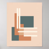 Minimalist Geometric Blocks and Lines Poster (Vorne)