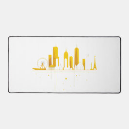 Minimalist Geometric City Skyline Silhouette  Schreibtischunterlage