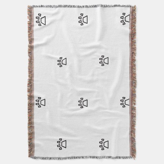 Minimalist Geometric Dog Paw Pattern Decke (Vorderseite Vertikal)