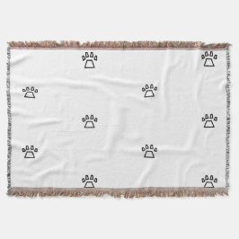 Minimalist Geometric Dog Paw Pattern Decke