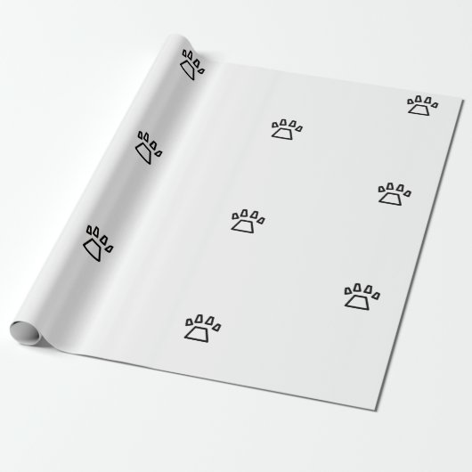 Minimalist Geometric Dog Paw Print Black and White Geschenkpapier (Ungerollt)