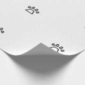 Minimalist Geometric Dog Paw Print Black and White Geschenkpapier (Ecke)