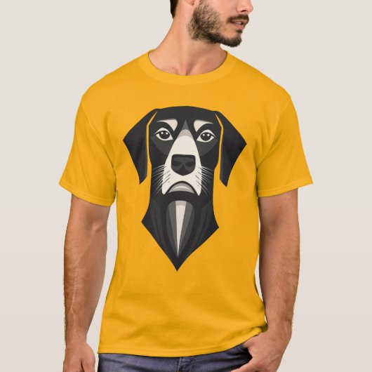 Minimalist Geometric Dog T-Shirt (Vorderseite)