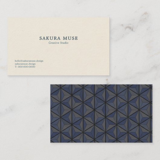 Minimalist Geometric Japanese Business Card  Visitenkarte (Vorne/Hinten)