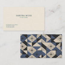 Minimalist Geometric Japanese Business Card 