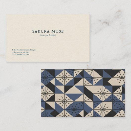 Minimalist Geometric Japanese Business Card  Visitenkarte (Vorne/Hinten)