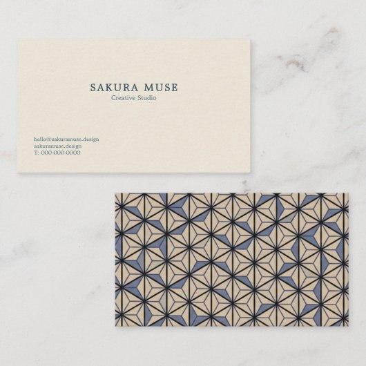 Minimalist Geometric Japanese Business Card  Visitenkarte (Vorne/Hinten)