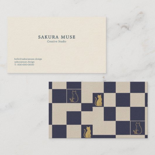 Minimalist Geometric Japanese Business Card   Visitenkarte (Vorne/Hinten)