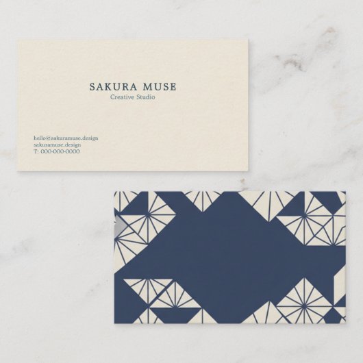 Minimalist Geometric Japanese Business Card  Visitenkarte (Vorne/Hinten)