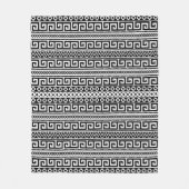 Minimalist Geometric Maze Lines Black White Archit Fleecedecke (Vorderseite)