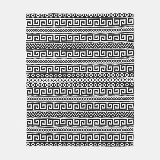 Minimalist Geometric Maze Lines Black White Archit Fleecedecke (Vorderseite)