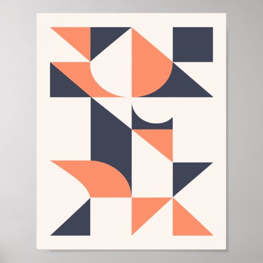 Minimalist Geometric Triangles and Curved Shapes Poster (Vorne)
