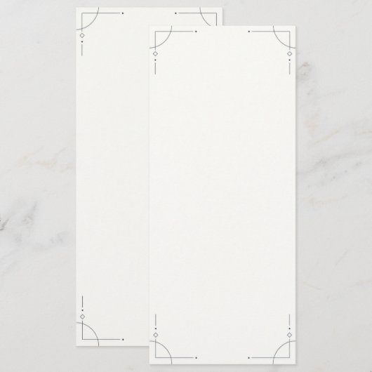 Minimalist Geometric Wedding Program Programm (Vorne/Hinten)