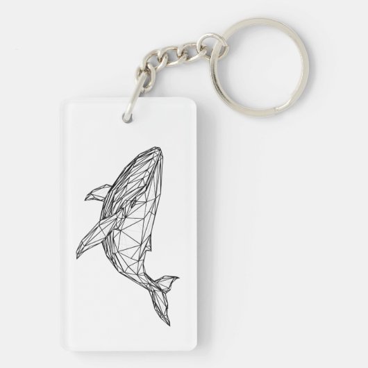 Minimalist Geometric Whale Acrylic Keychain Schlüsselanhänger (Rückseite)